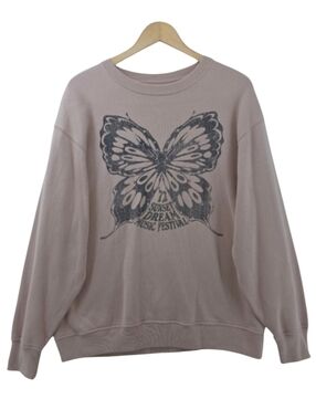 Hollister Oversized Butterfly Music Festival Mauve Sweatshirt Women's Small
